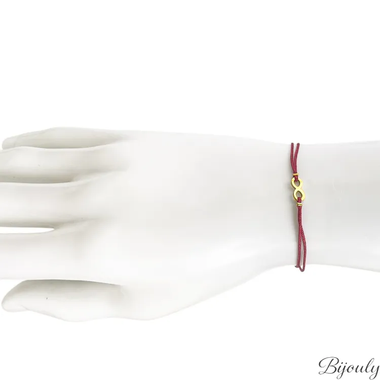 Bracelet cordon motif infini – Acier doré (coloris 1) | Bijouly