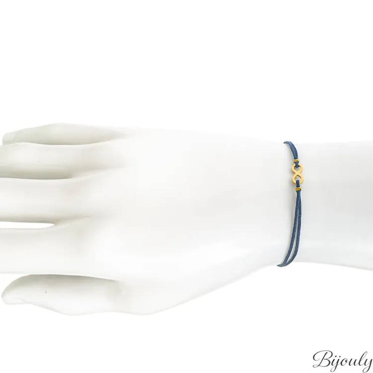 Bracelet cordon motif infini – Acier doré (coloris 2) | Bijouly