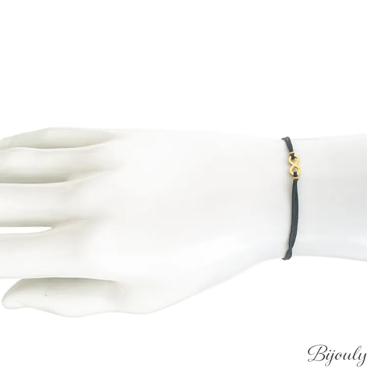 Bracelet cordon motif infini – Acier doré (coloris 3) | Bijouly