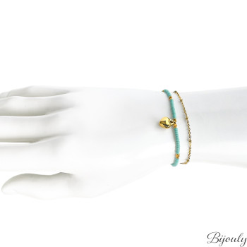 Bracelet IP jaune et verre – Acier (v.2) | Bijouly