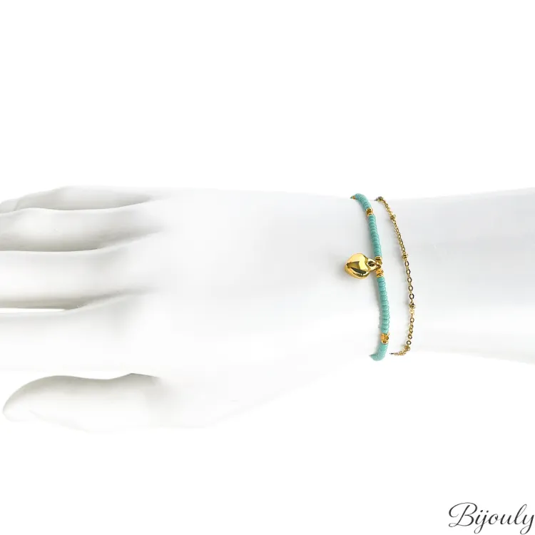 Bracelet IP jaune et verre – Acier (v.2) | Bijouly
