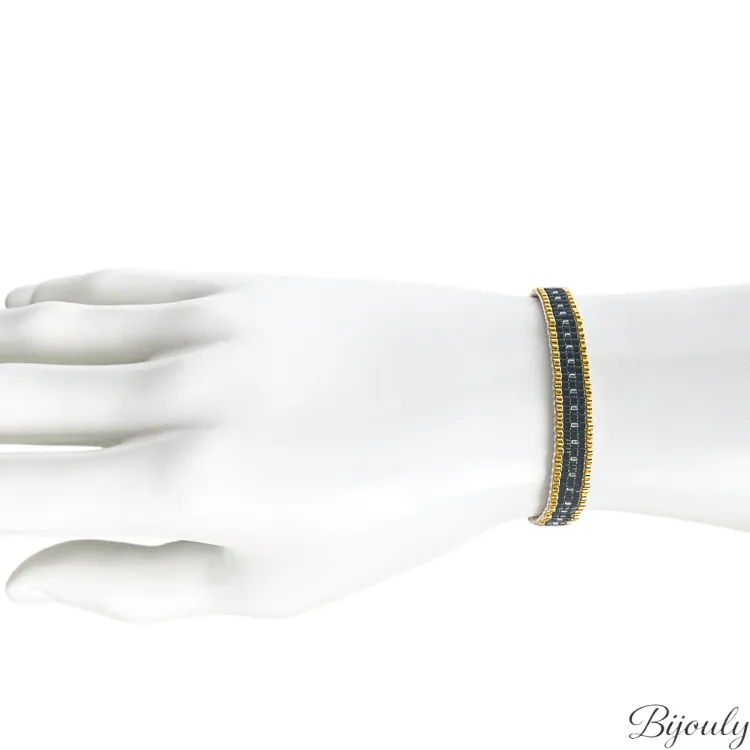 Bracelet cordon coton multicolore – Acier doré (coloris 1) | Bijouly