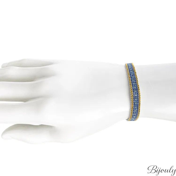 Bracelet cordon coton multicolore – Acier doré (coloris 2) | Bijouly