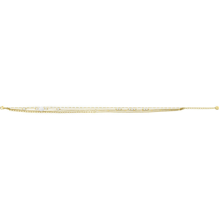Bracelet Multi-rangs Lumière — Jaspe Blanc & Doré | Bijouly