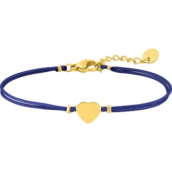 Bracelet Cordon Bleu Nuit — Cœur Doré | Bijouly