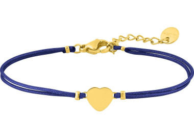 Bracelet Cordon Bleu Nuit — Cœur Doré | Bijouly