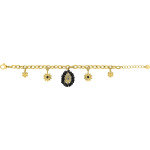 Bracelet Fleurs Nocturnes — chaîne dorée et breloques cristal