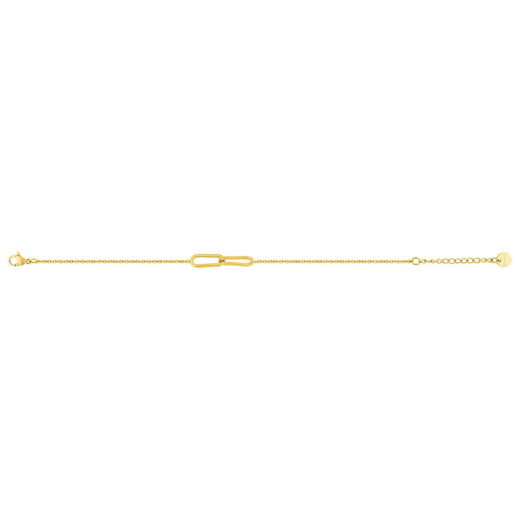 Bracelet Trombone — Maillon Oblong et Chaîne Dorée | Bijouly