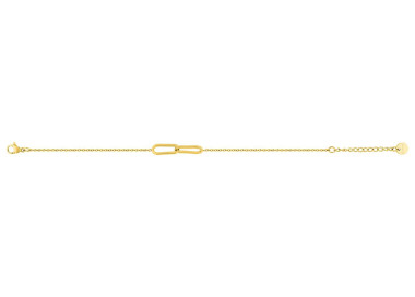 Bracelet Trombone — Maillon Oblong et Chaîne Dorée | Bijouly