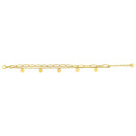 Bracelet Double Chaîne Médaillons — mailles figaro et disques dorés