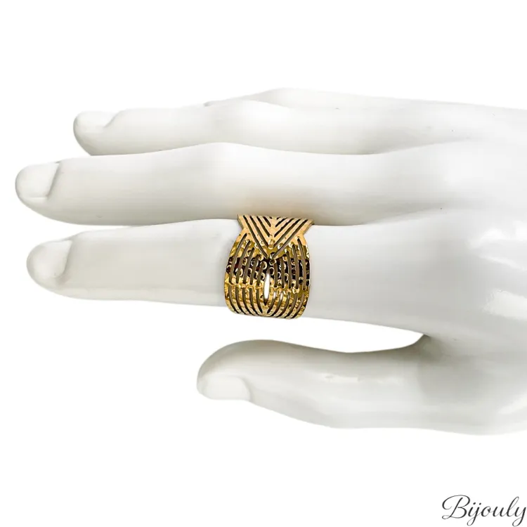 Bague ajustable – Acier doré | Bijouly