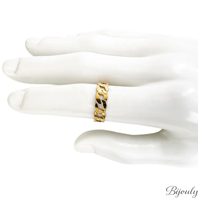 Bague ajustable fine – Acier doré | Bijouly