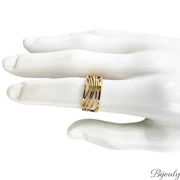 Bague ajustable – Acier doré | Bijouly