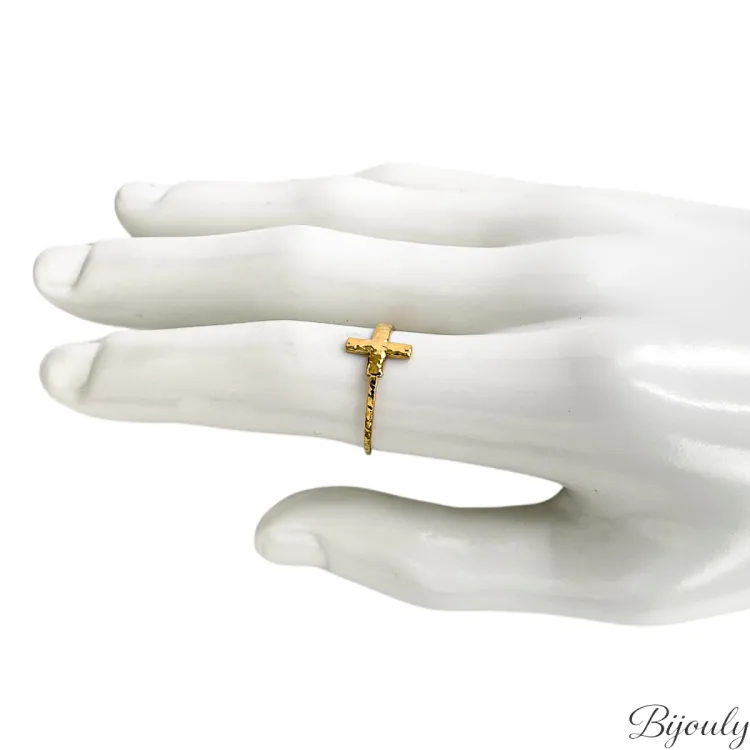 Bague ajustable micro – Acier doré | Bijouly
