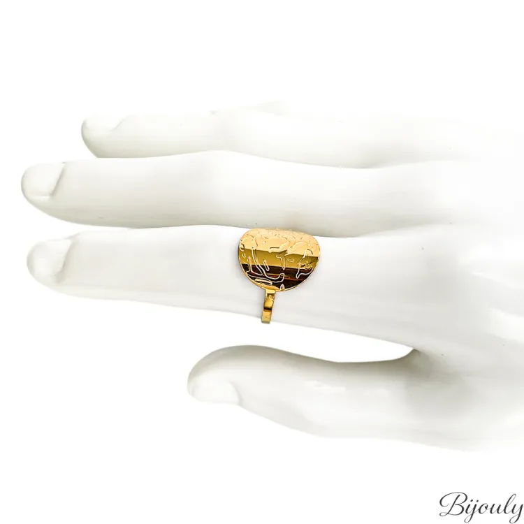 Bague ajustable – Acier doré | Bijouly
