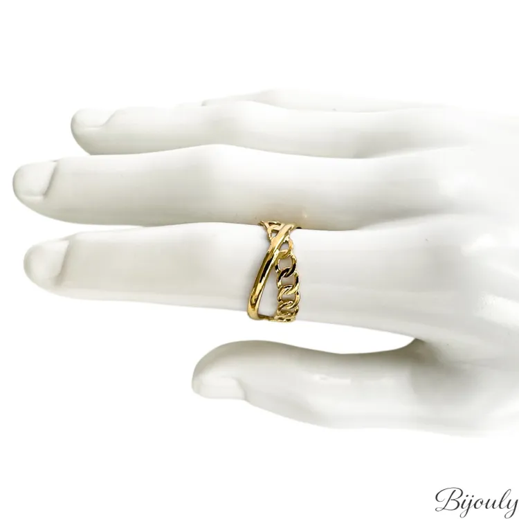 Bague ajustable – Acier doré | Bijouly