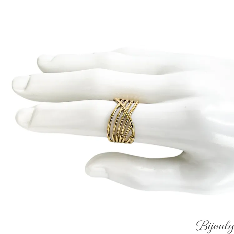 Bague ajustable – Acier doré | Bijouly