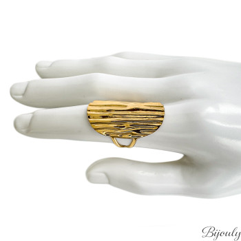 Bague ajustable large – Acier doré | Bijouly
