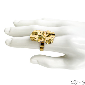 Bague ajustable très large – Acier doré | Bijouly