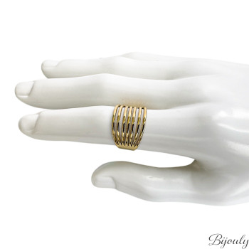 Bague ajustable large – Acier doré | Bijouly