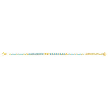 Parure collier & bracelet turquoise et doré | Bijouly