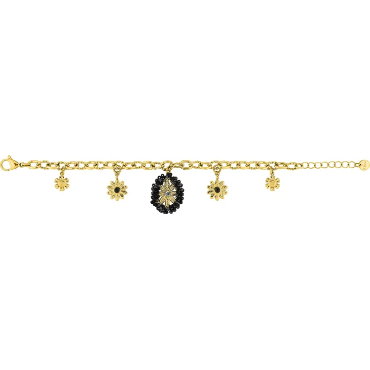 Parure cristal noir et doré – Bijoux floraux | Bijouly