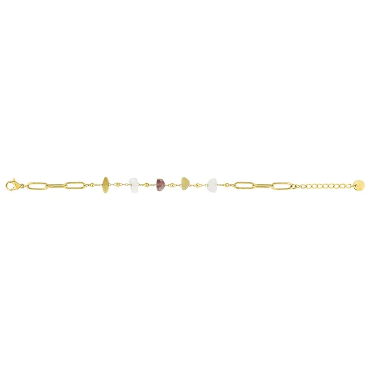 Parure jade doré – Collier & bracelet chaîne | Bijouly