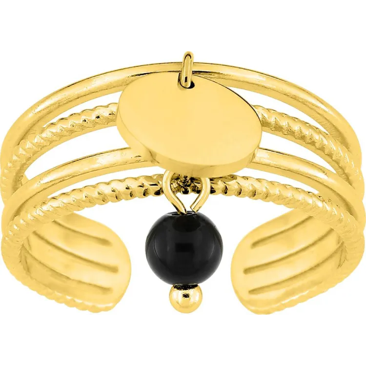 Parure Éclipse – Boucles & bague agate noire | Bijouly