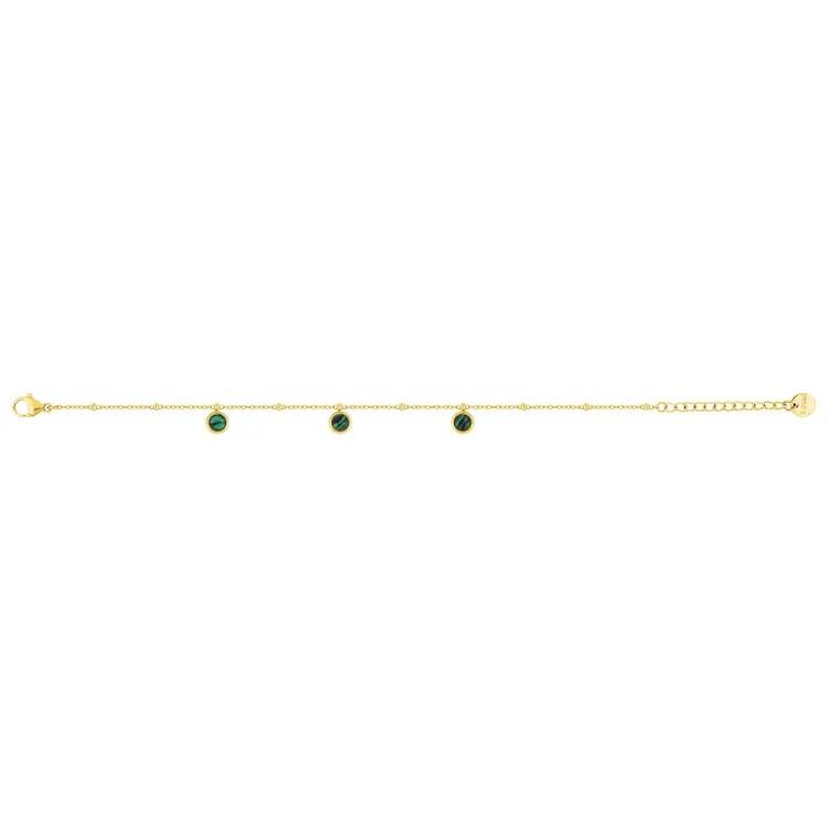 Parure Canopée – Malachite & chaîne dorée | Bijouly