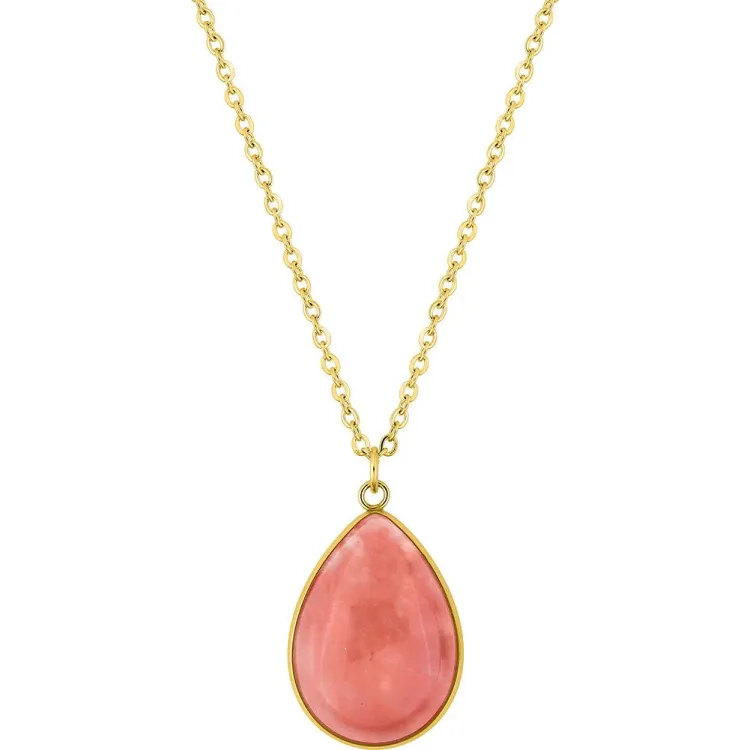 Parure Pivoine – Collier & boucles jade rose | Bijouly
