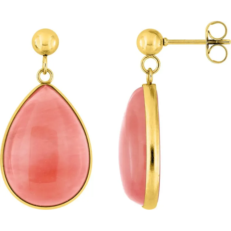 Parure Pivoine – Collier & boucles jade rose | Bijouly