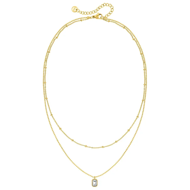 Parure Clarté – Cristal blanc taille émeraude | Bijouly