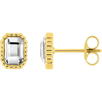 Parure Clarté – Cristal blanc taille émeraude | Bijouly