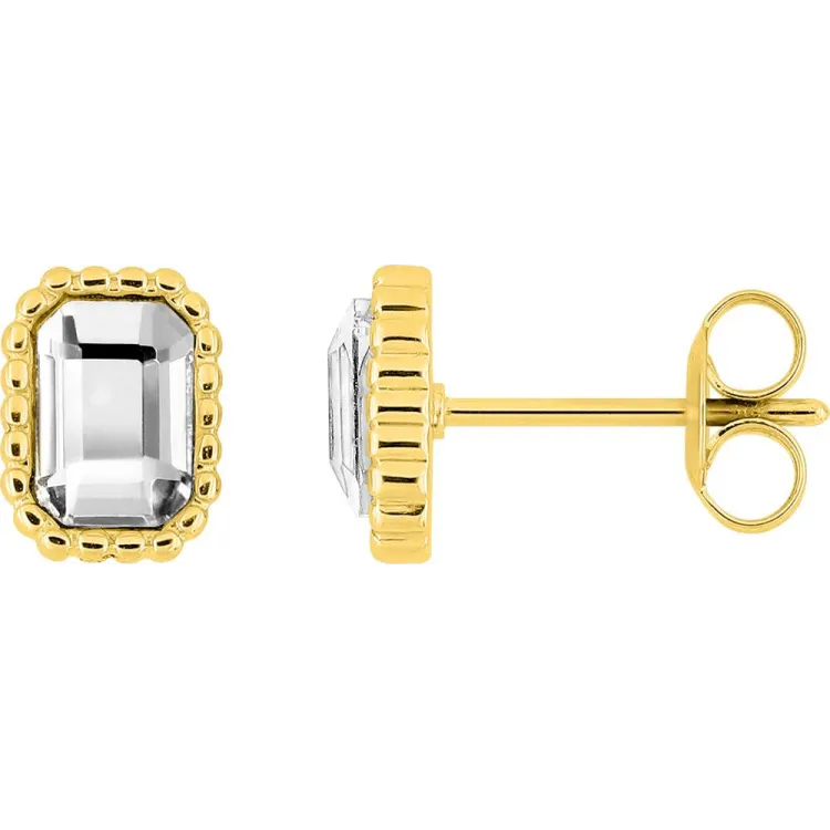 Parure Clarté – Cristal blanc taille émeraude | Bijouly
