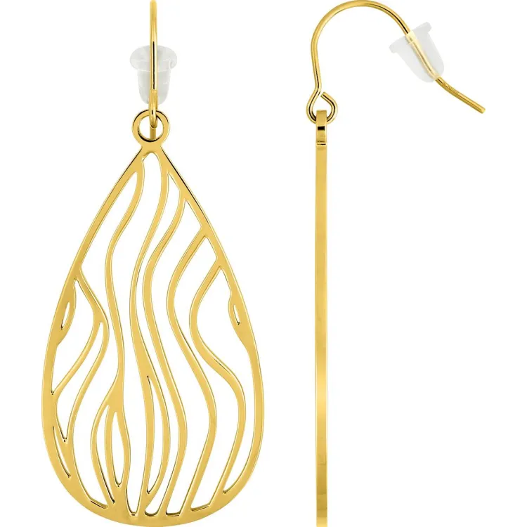 Parure Zéphyr – Bijoux ajourés ondulés dorés | Bijouly