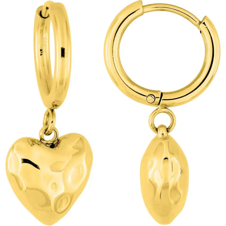Parure Cœur Nacré – Collier verre blanc & créoles | Bijouly