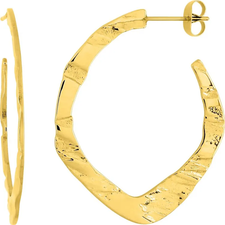 Parure Totem – Pendentif rectangles & créoles dorées | Bijouly