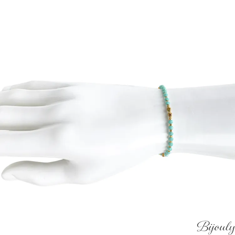 Parure collier & bracelet turquoise et doré | Bijouly