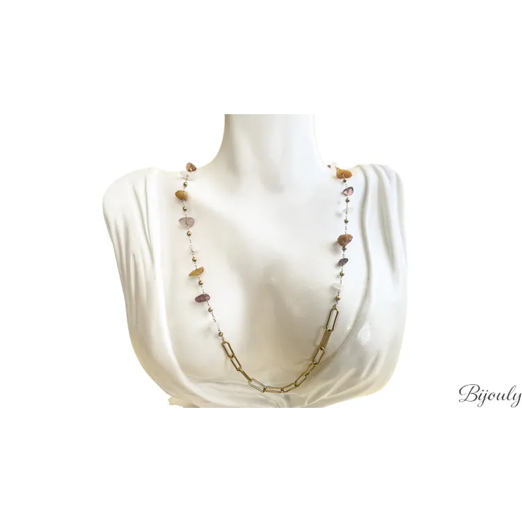 Parure jade doré – Collier & bracelet chaîne | Bijouly