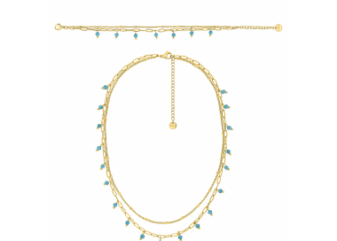 Parure Marina – Collier & bracelet double rang | Bijouly