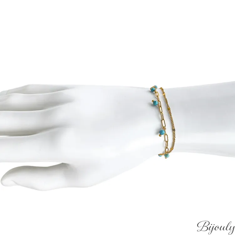 Parure Marina – Collier & bracelet double rang | Bijouly