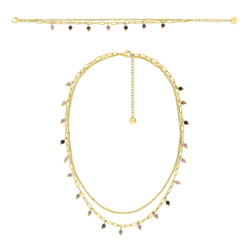 Parure Aurore – Collier & bracelet tourmaline rose | Bijouly