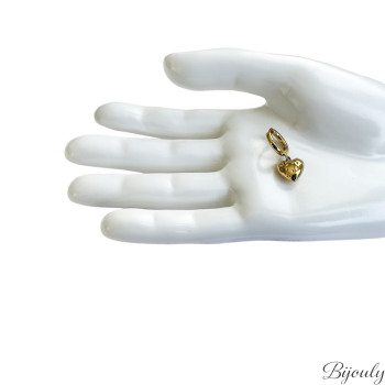 Parure cœur doré & verre noir – Collier & créoles | Bijouly