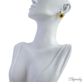 Parure Éclipse – Boucles & bague agate noire | Bijouly