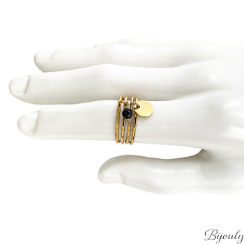 Parure Éclipse – Boucles & bague agate noire | Bijouly
