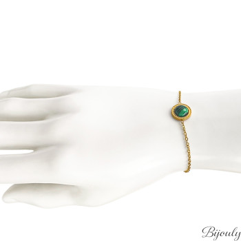 Parure Amazone – Collier & bijoux malachite dorée | Bijouly