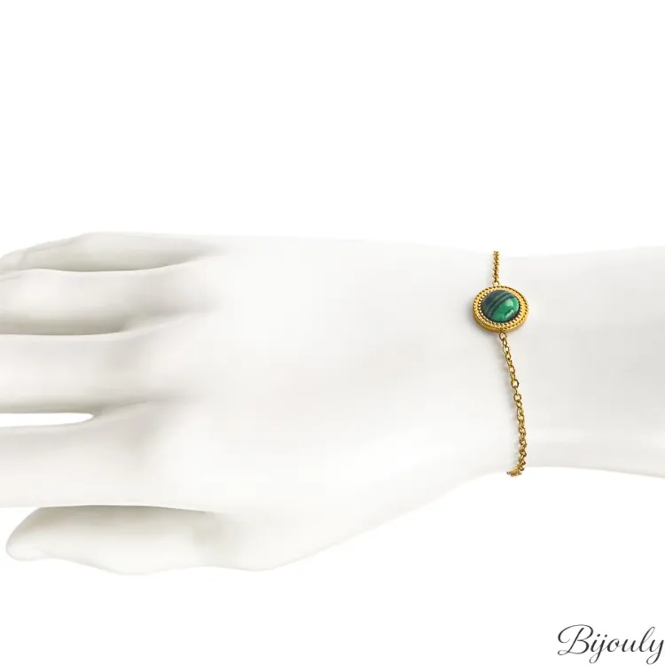 Parure Amazone – Collier & bijoux malachite dorée | Bijouly