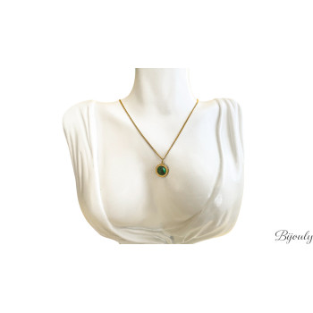 Parure Amazone – Collier & bijoux malachite dorée | Bijouly