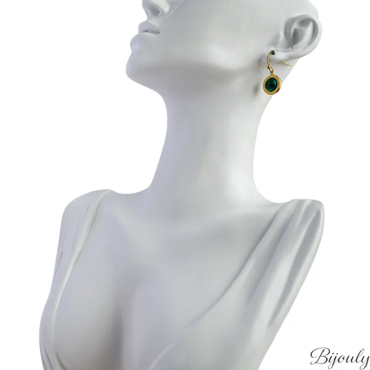 Parure Amazone – Collier & bijoux malachite dorée | Bijouly
