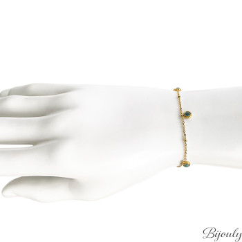 Parure Canopée – Malachite & chaîne dorée | Bijouly